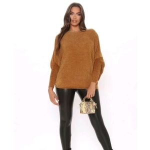 Fashion Nova Such A Softie Dolman Sweater Mustard